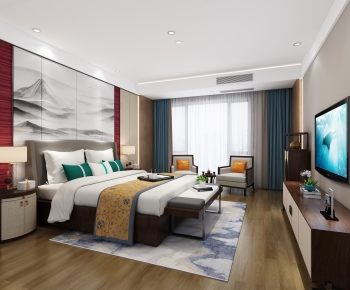 New Chinese Style Bedroom-ID:949584964