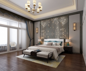 New Chinese Style Bedroom-ID:899818902