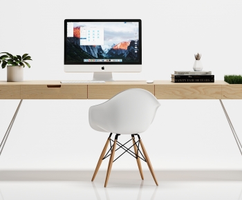 Modern Computer Desk And Chair-ID:809409694
