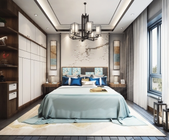 New Chinese Style Bedroom-ID:744266998