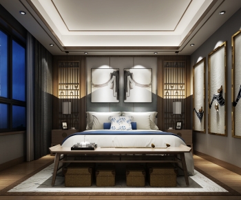 New Chinese Style Bedroom-ID:525890111