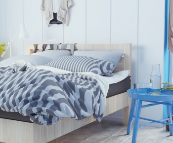 Nordic Style Double Bed-ID:827924011