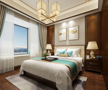 New Chinese Style Bedroom-ID:742285017