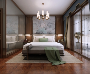 New Chinese Style Bedroom-ID:974890956