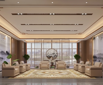 New Chinese Style Office Living Room-ID:558671956