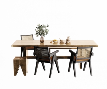 Wabi-sabi Style Dining Table And Chairs-ID:619591009