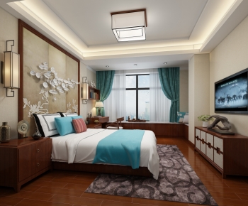 New Chinese Style Bedroom-ID:604783066