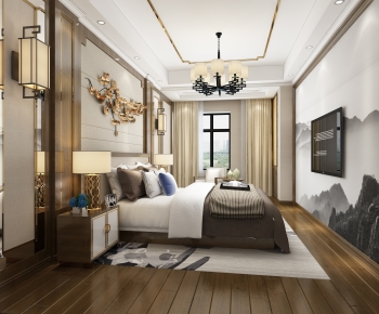 New Chinese Style Bedroom-ID:984030961