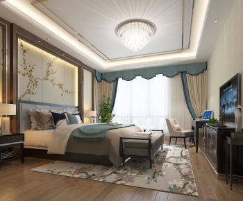 New Chinese Style Bedroom-ID:734175925