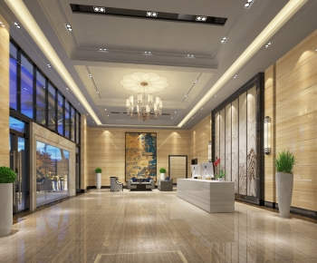 New Chinese Style Lobby Hall-ID:496196992