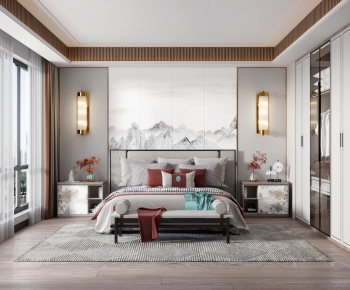New Chinese Style Bedroom-ID:593338015