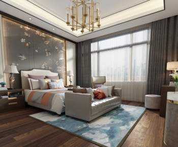 New Chinese Style Bedroom-ID:343631037