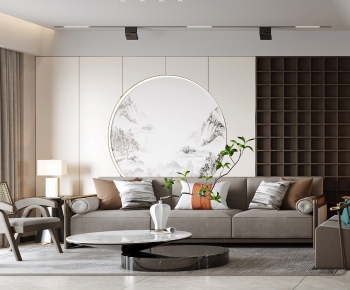 New Chinese Style A Living Room-ID:371251115