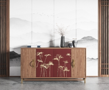 New Chinese Style Side Cabinet/Entrance Cabinet-ID:604378944