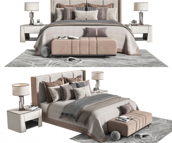 Modern Double Bed-ID:959615952