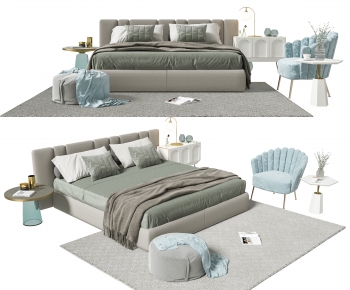 Modern Double Bed-ID:973547946