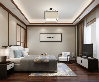 New Chinese Style Bedroom-ID:115612984