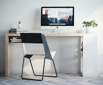 Modern Computer Desk And Chair-ID:583605055