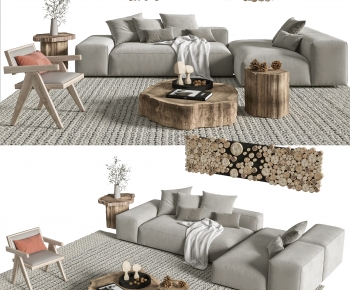 Wabi-sabi Style Sofa Combination-ID:405949124