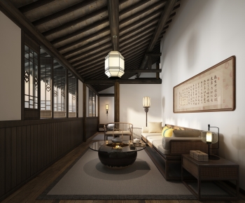 New Chinese Style A Living Room-ID:450900083