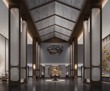 New Chinese Style Lobby Hall-ID:131449943