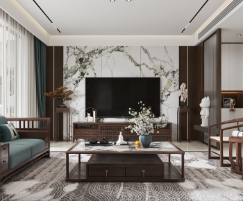 New Chinese Style A Living Room-ID:704000024