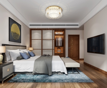 New Chinese Style Bedroom-ID:672751902