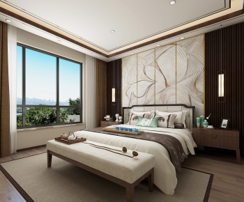 New Chinese Style Bedroom-ID:757685903