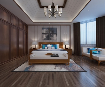 New Chinese Style Bedroom-ID:607549917