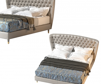 Simple European Style Double Bed-ID:772545104