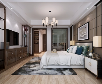 New Chinese Style Bedroom-ID:666186095