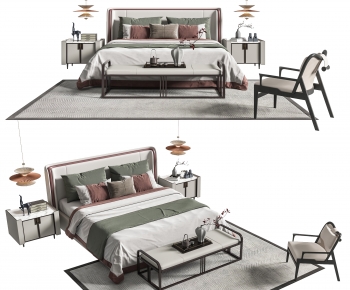 New Chinese Style Double Bed-ID:322740089