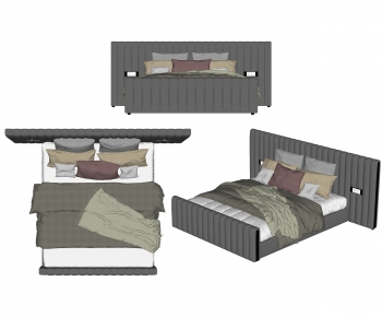 Modern Double Bed-ID:667193899