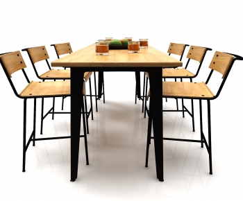 Industrial Style Dining Table And Chairs-ID:379471065