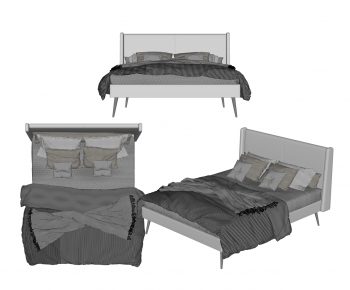 Modern Double Bed-ID:872637037