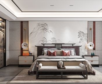New Chinese Style Bedroom-ID:343844896
