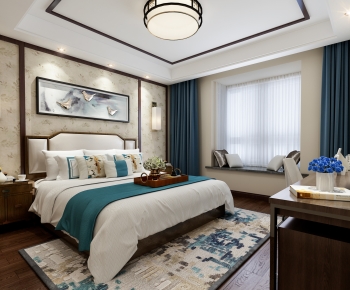 New Chinese Style Bedroom-ID:442749985