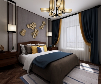 New Chinese Style Bedroom-ID:128901965