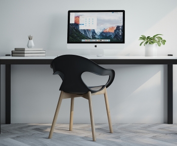 Modern Computer Desk And Chair-ID:345417988
