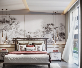 New Chinese Style Bedroom-ID:125418907