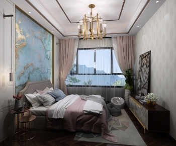 New Chinese Style Bedroom-ID:908273948