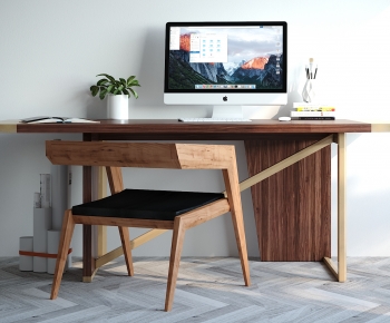 Modern Computer Desk And Chair-ID:960436111