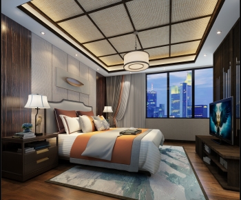 New Chinese Style Bedroom-ID:682359931