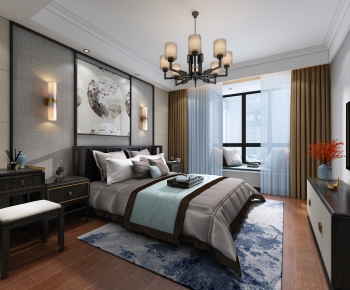 New Chinese Style Bedroom-ID:128715995