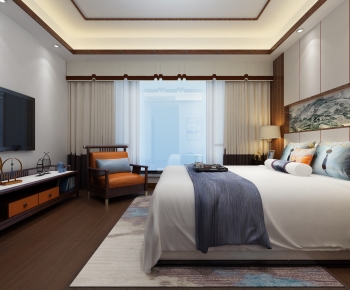 New Chinese Style Bedroom-ID:615571984