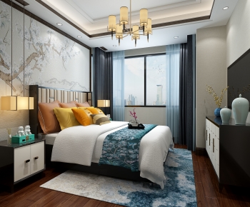 New Chinese Style Bedroom-ID:749717951