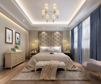 Simple European Style Bedroom-ID:668468953
