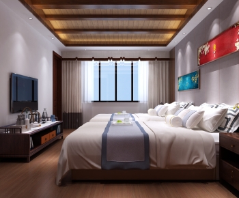 New Chinese Style Bedroom-ID:668811085