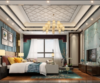New Chinese Style Bedroom-ID:621114975
