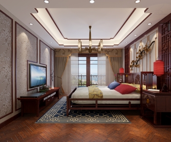 New Chinese Style Bedroom-ID:969803099